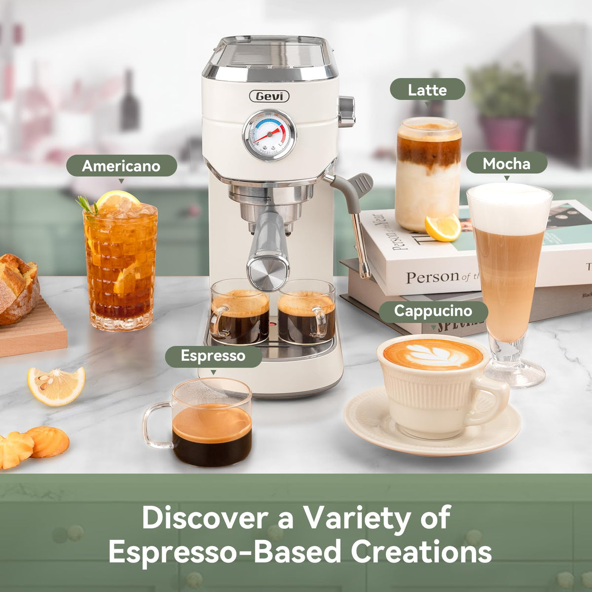 20 Bar Espresso Machine with Conical Burr Coffee Grinder N783080