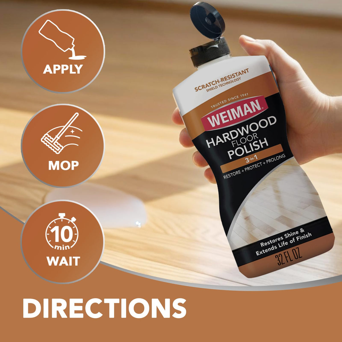 Wood Floor Polish and Restorer 32 Oz C219