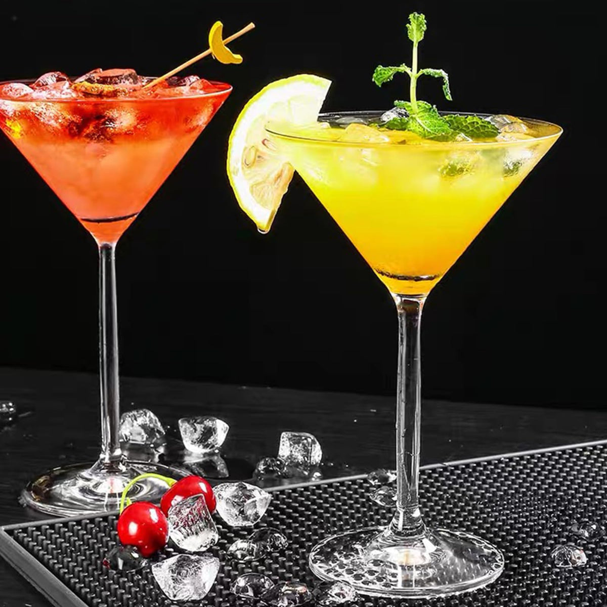 Clear 10 oz Plastic Martini Glasses Set of 6 D4902
