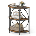 Half Round 3-Tier Sofa Side Table with Storage Shelves N3370