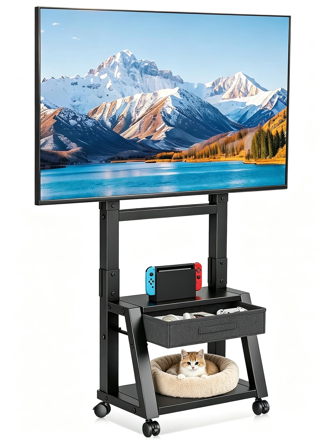 Mobile TV Cart with Storage Drawer for 32-75 inch TVs I7415