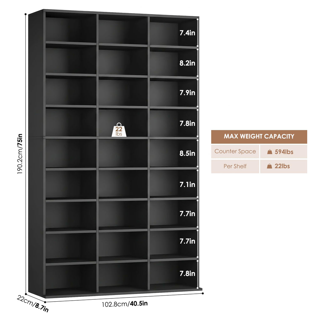 75'' H Black 27 Cube Bookshelf Z539276