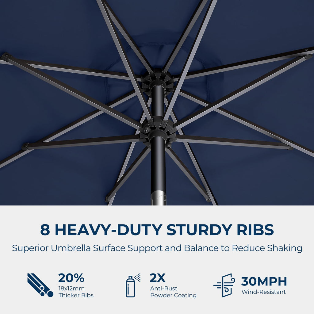 9FT Outdoor Patio Umbrella Navy Blue D33238