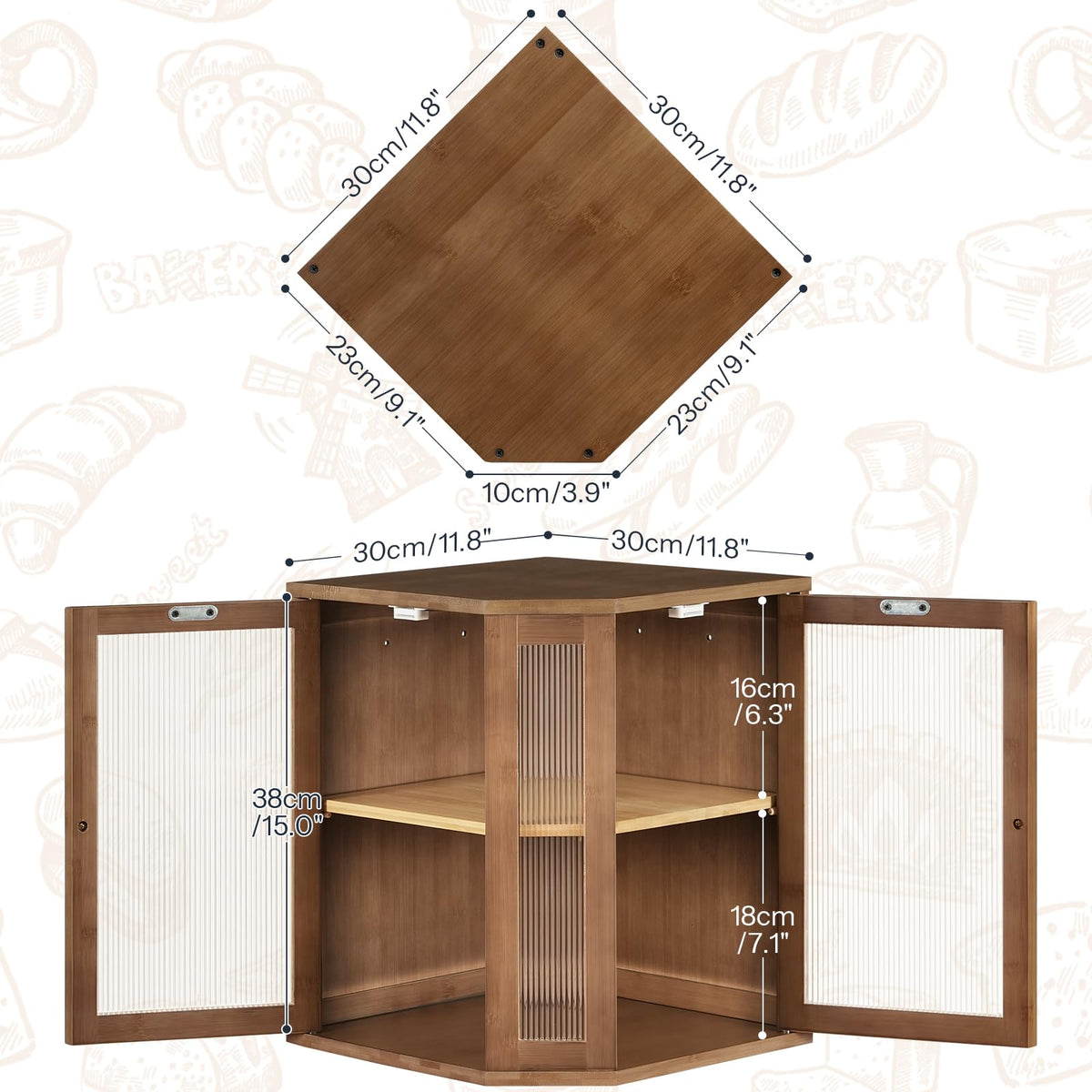 Bamboo 2-Tier Bread Box S941508
