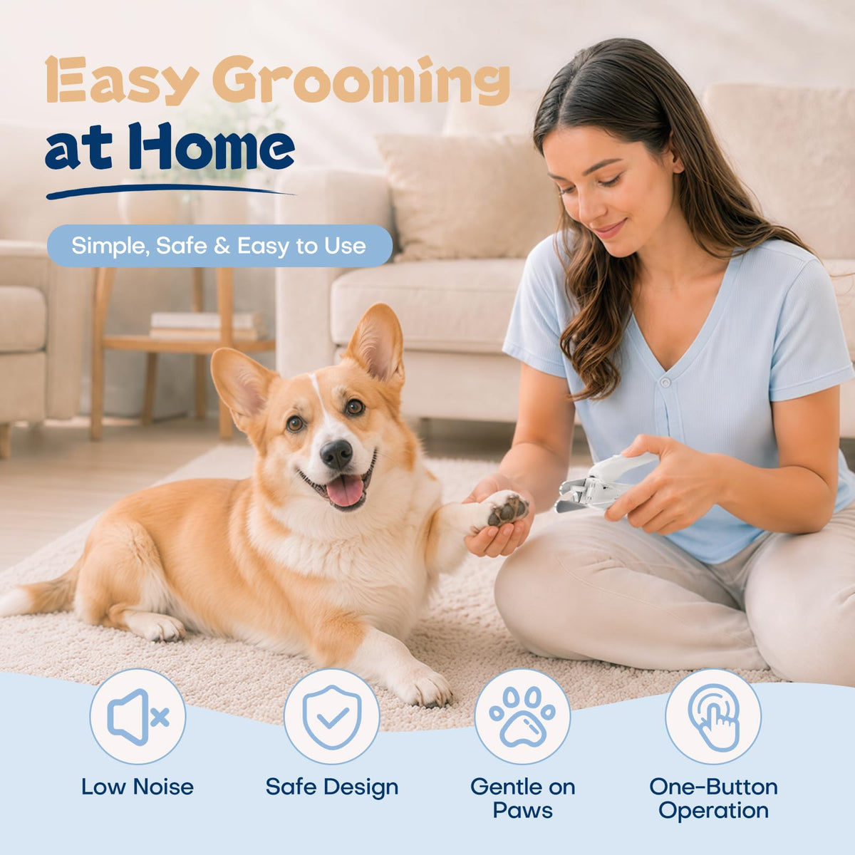 Dog Nail Clippers with Light and Dog Nail Grinder V7836