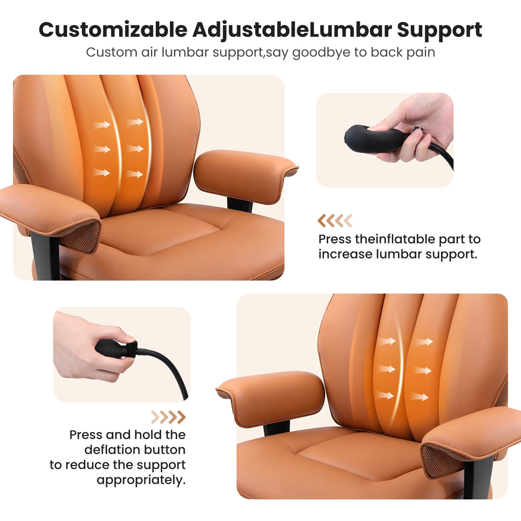Big and Tall Office Chair with Inflatable Lumbar Support A2352