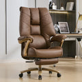 Big and Tall Ergonomic Office Chair with Footrest, 400LBS Capacity Brown PU Leather A900