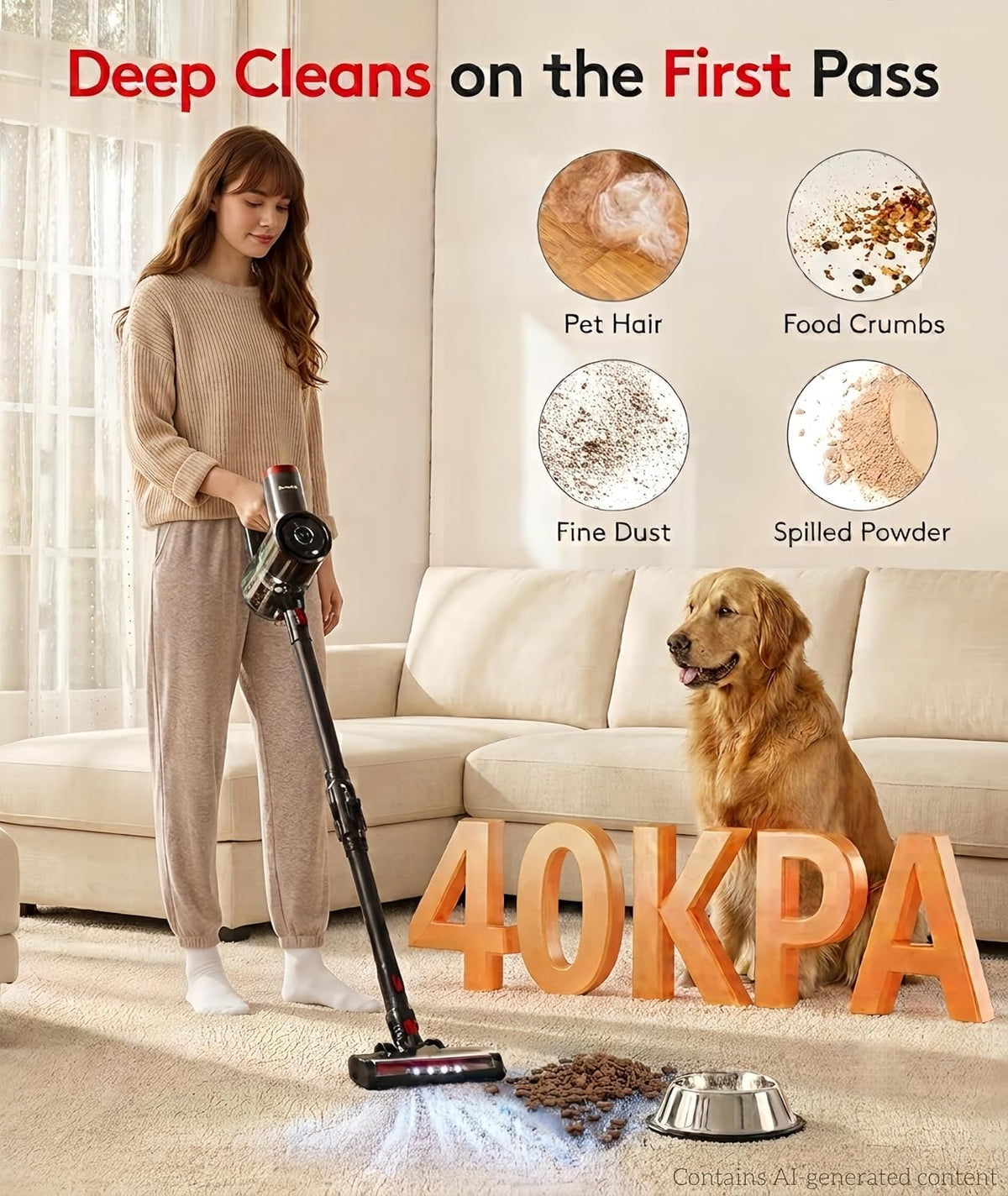 Cordless Vacuum Cleaner 40Kpa 45Min 6-in-1 Y872844