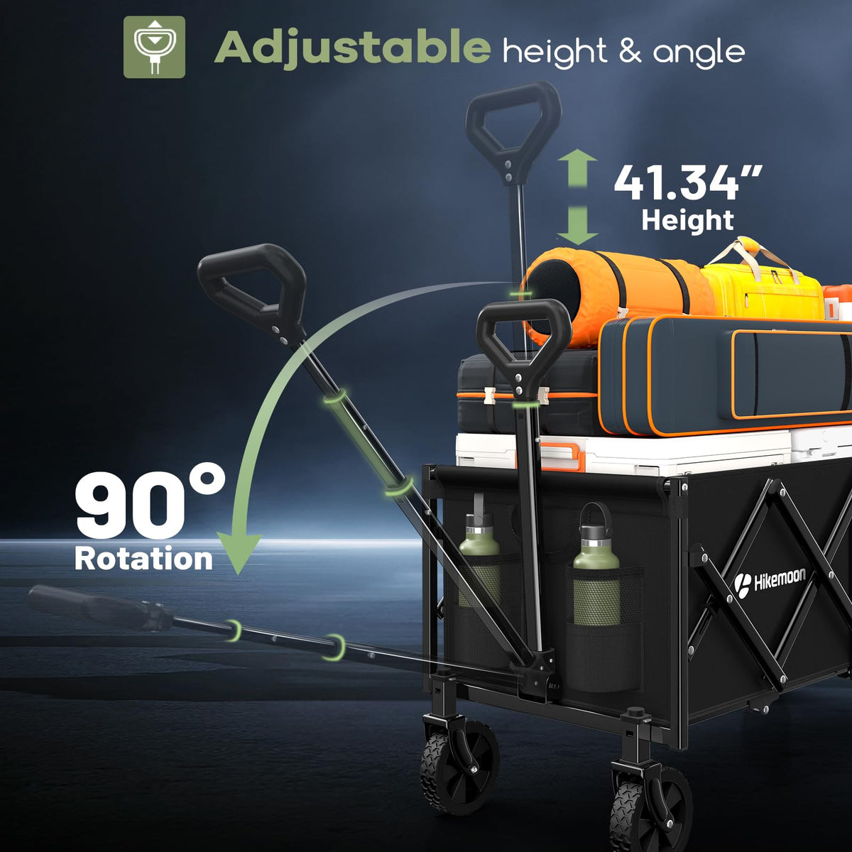 34'' Extra Long Folding Portable Wagon Cart G537576
