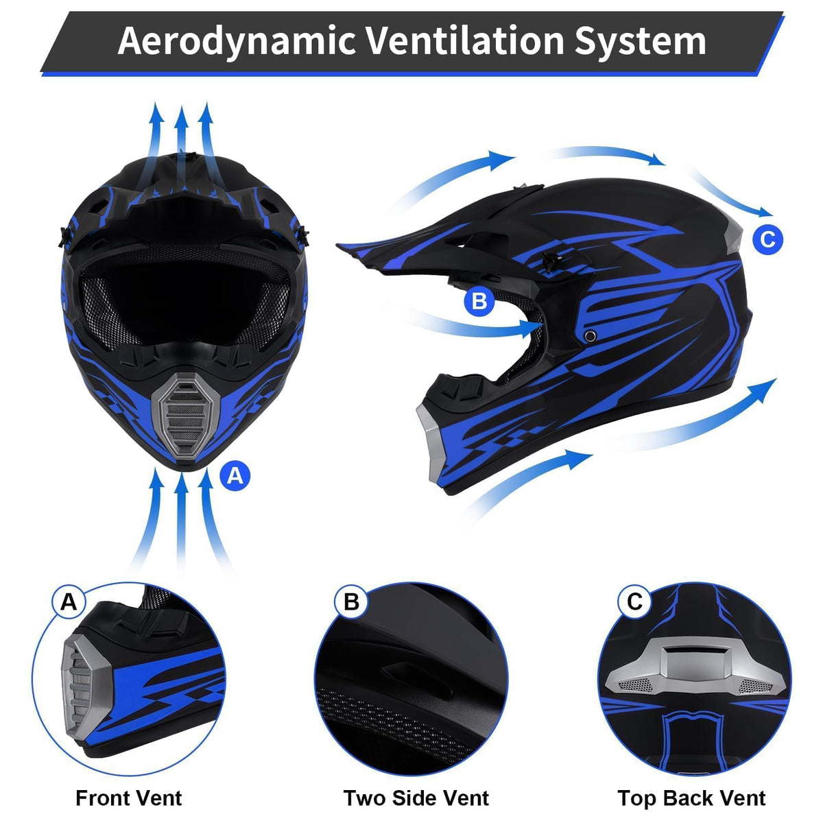 Youth Kids DOT Approved Full Face Motocross Helmet I4048