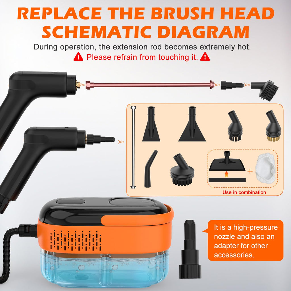 Portable Handheld Steam Cleaner with 16 Accessories D307322