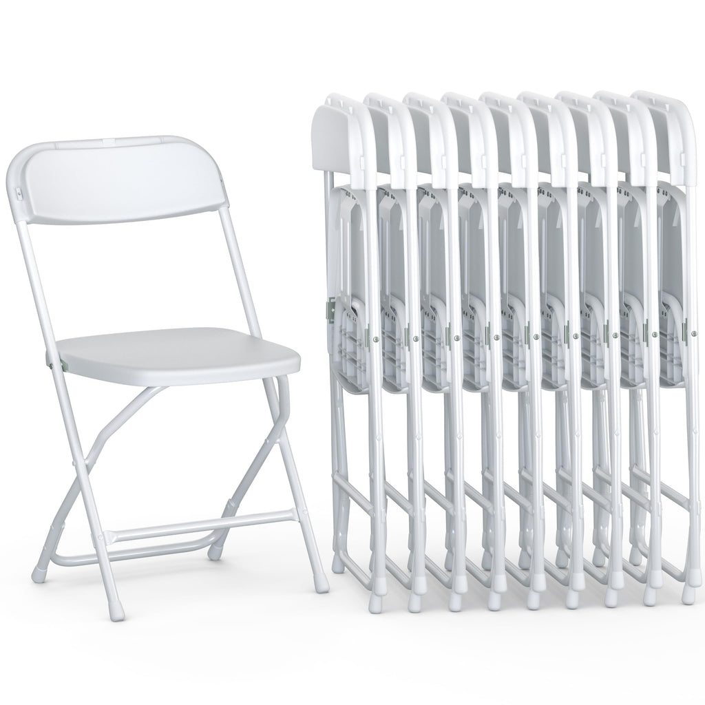 White Foldable Plastic Chair 9 Pack H314457