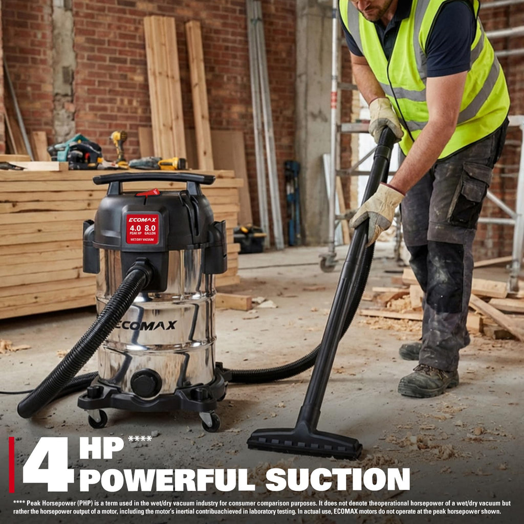 8 Gallon Stainless Steel Wet and Dry Shop Vacuum Z9745