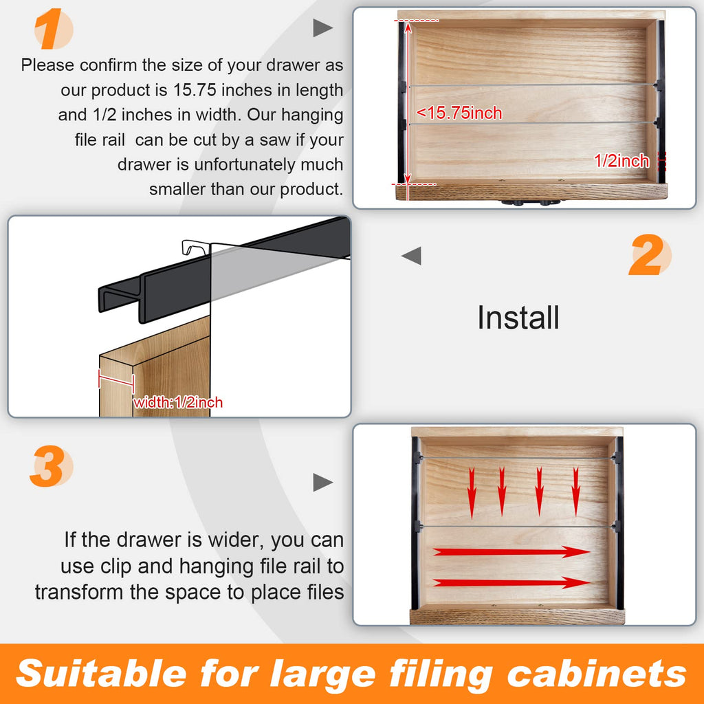 14 Pcs File Cabinet Rails Set J37059