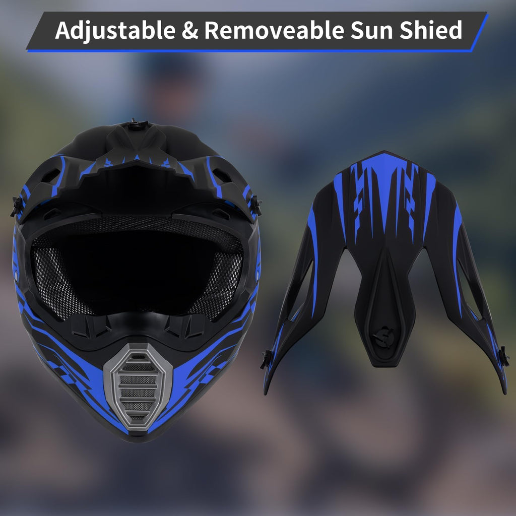Youth Kids DOT Approved Full Face Motocross Helmet I4048