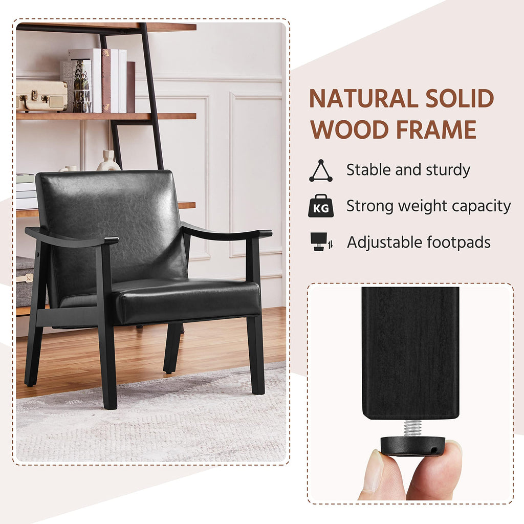 Black Faux Leather Accent Chairs J972120
