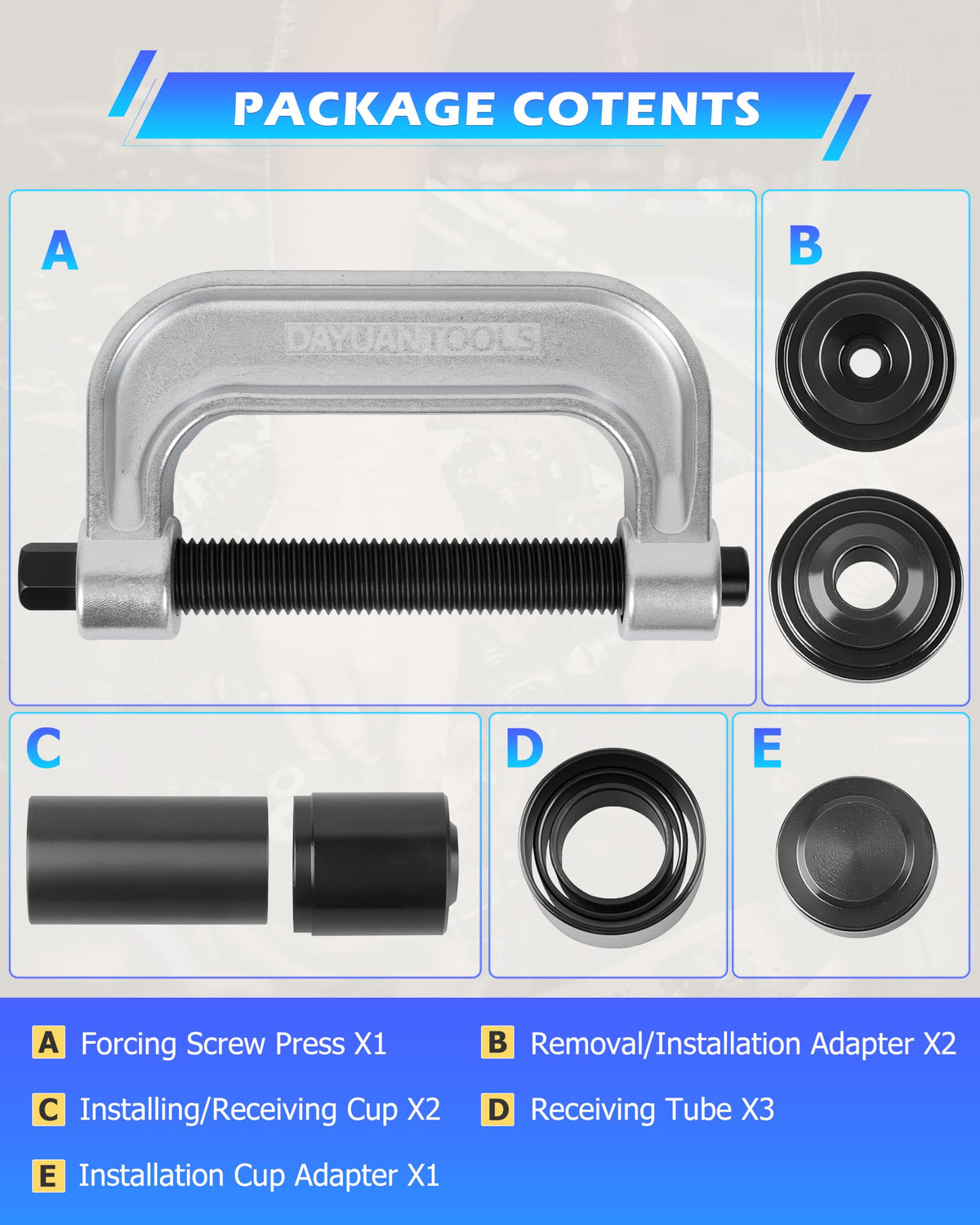 Blue Ball Joint Press & U Joint Removal Tool Kit B217