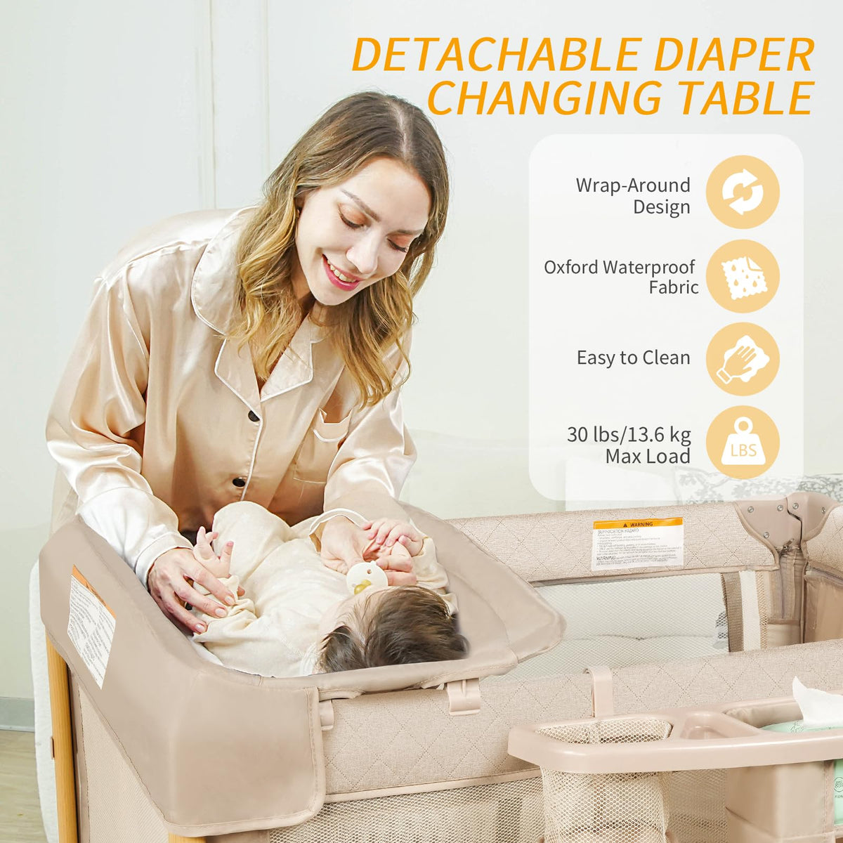 5-in-1 Foldable Baby Bassinet Playpen I7975