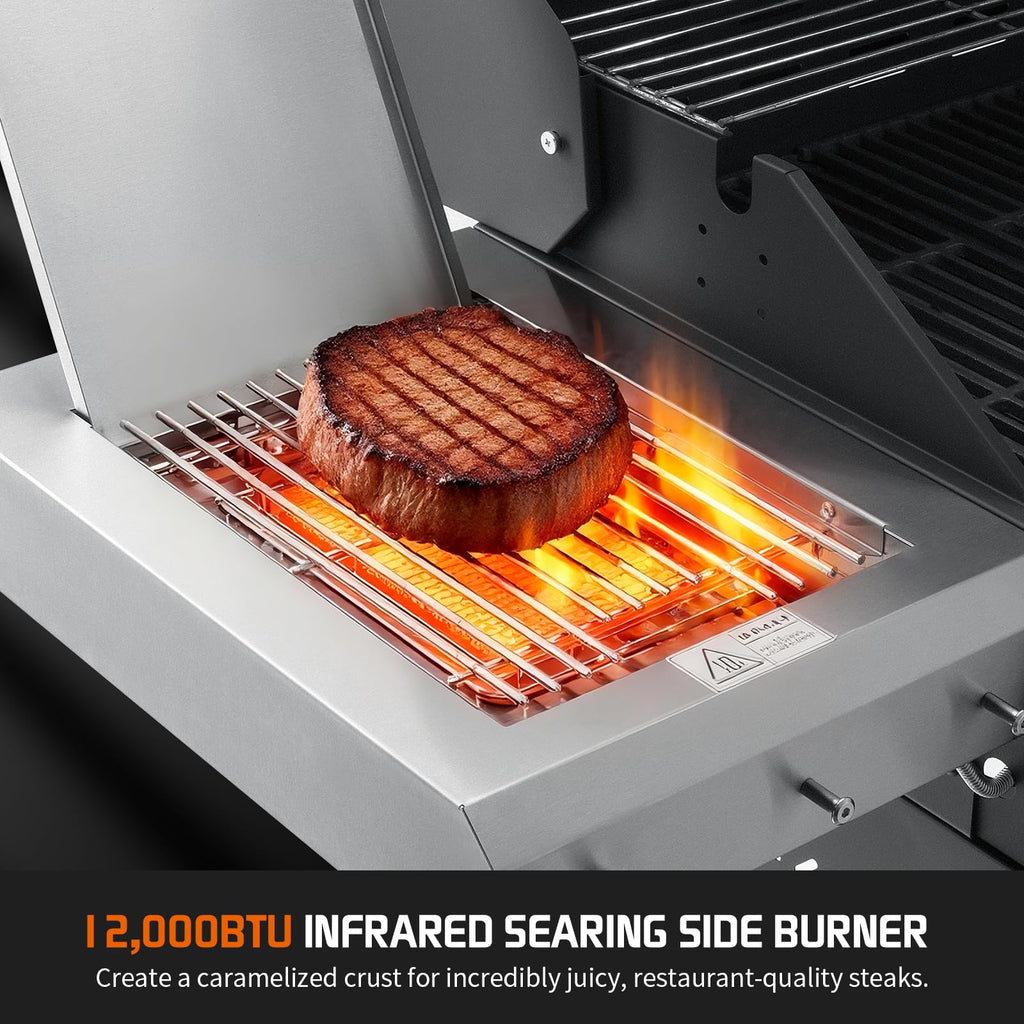 Propane Gas Grill 5+1 Stainless Steel with Side Burner G22452