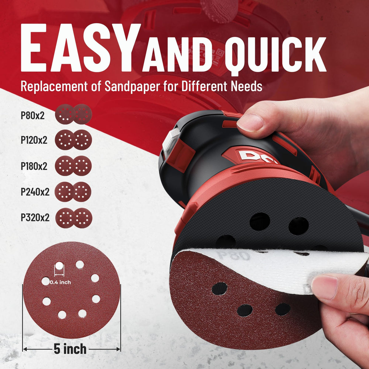 3.0 AMP Corded Random Orbital Sander U2574