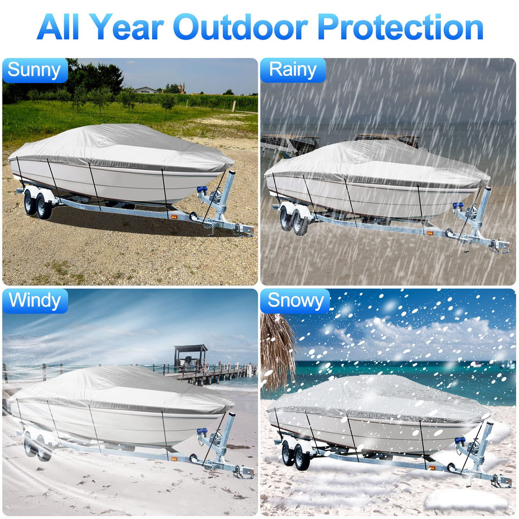 14-16 Ft Trailerable Waterproof Boat Cover D386