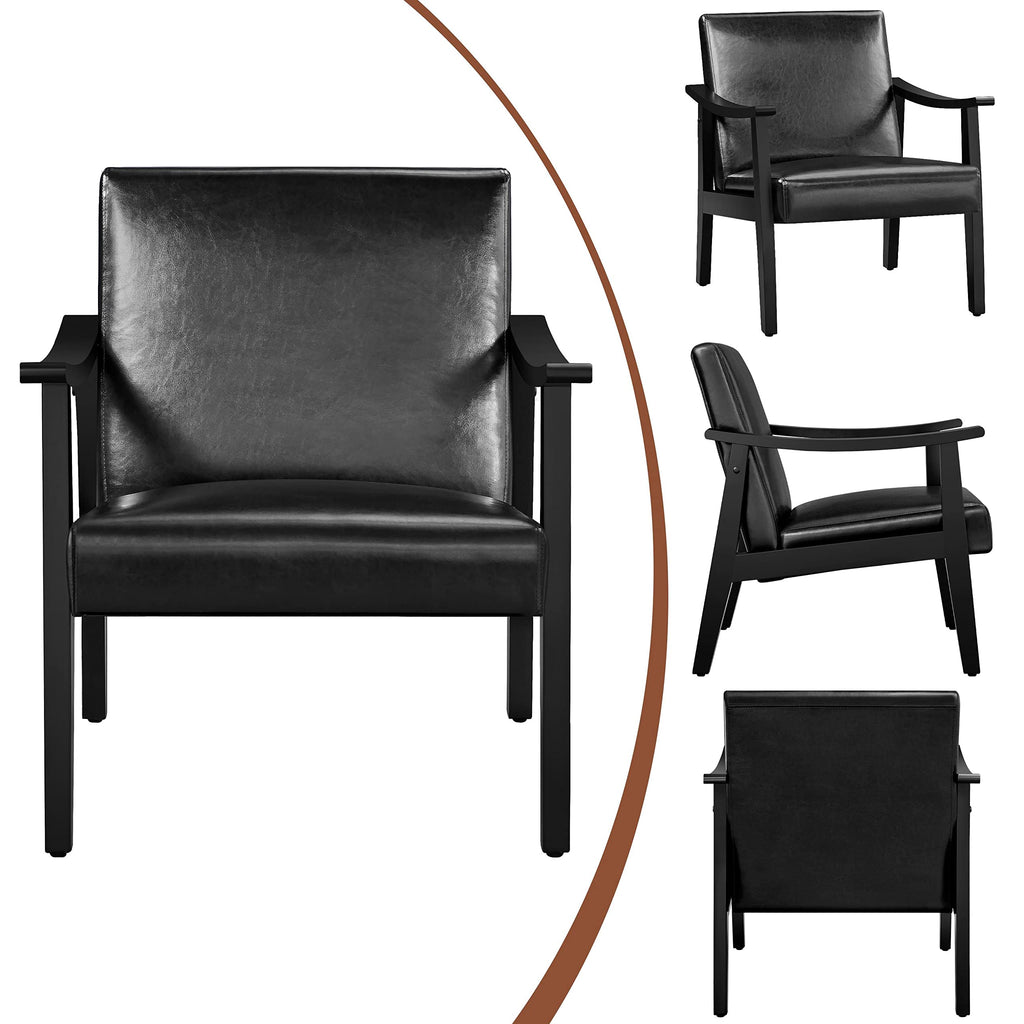 Black Faux Leather Accent Chairs J972120