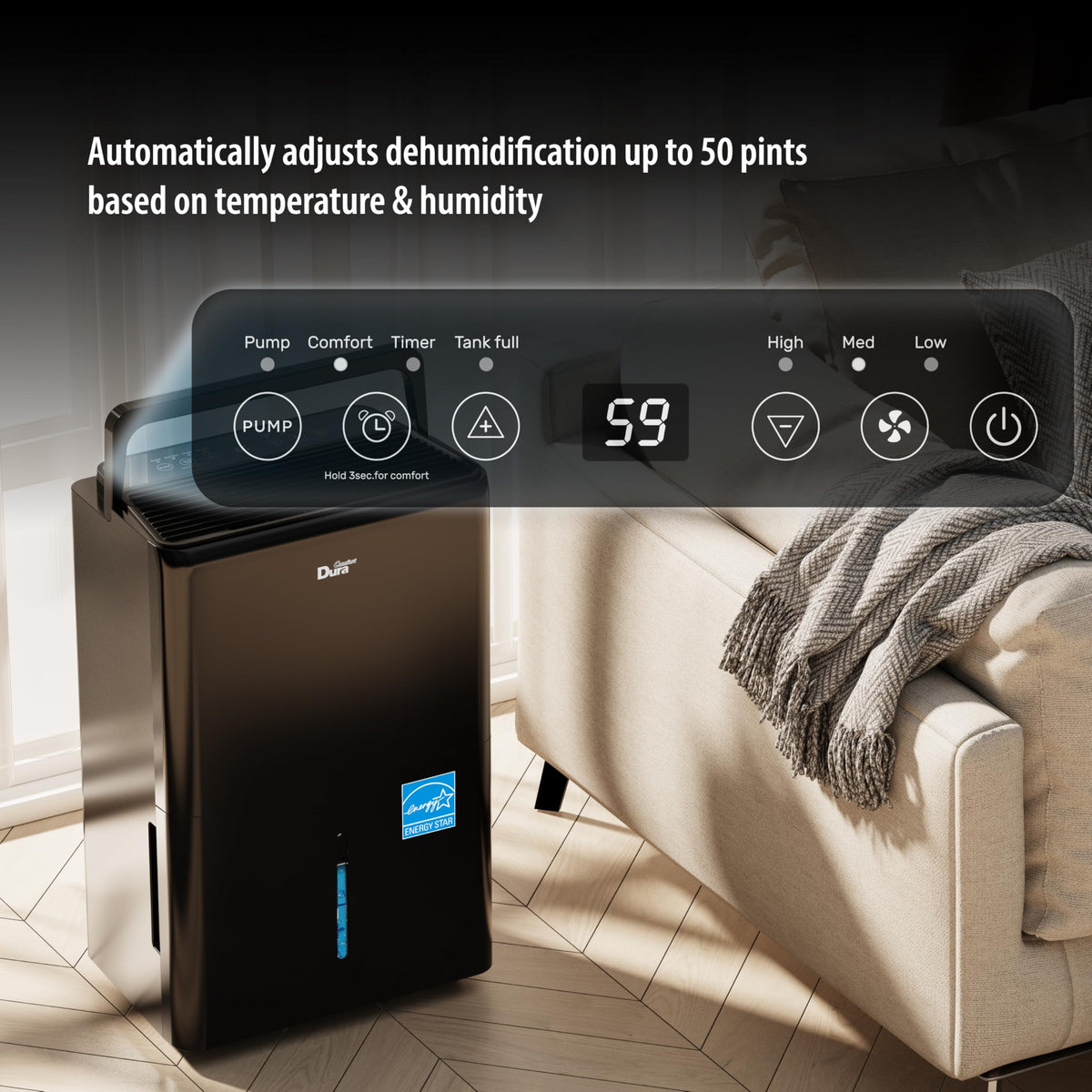 50 Pints Dehumidifier with Pump A825
