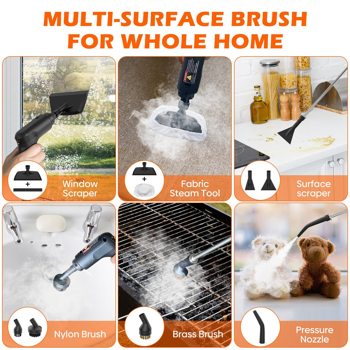 Portable Handheld Steam Cleaner with 16 Accessories D307322