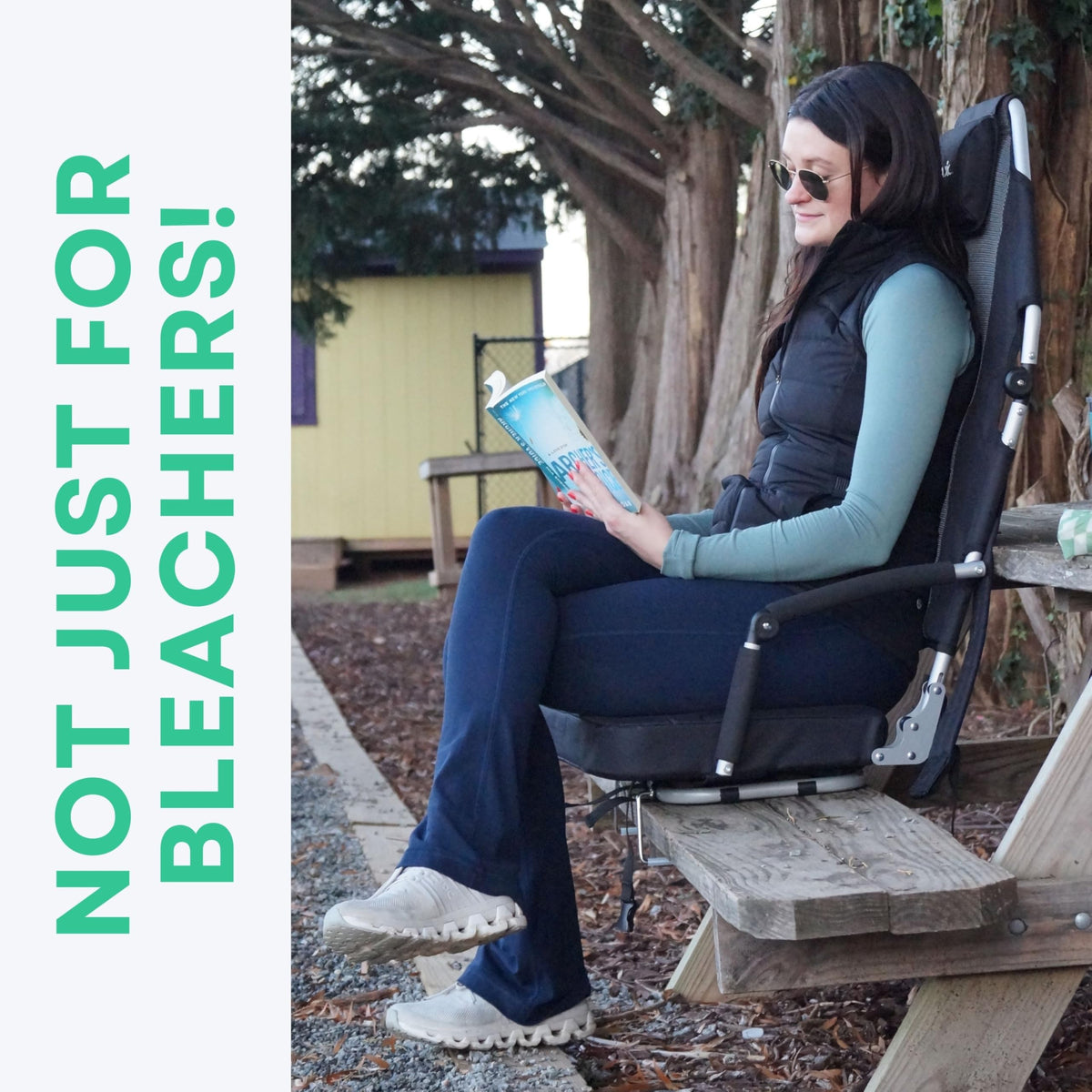 Padded Reclining Stadium Chair with Backpack Straps D4608
