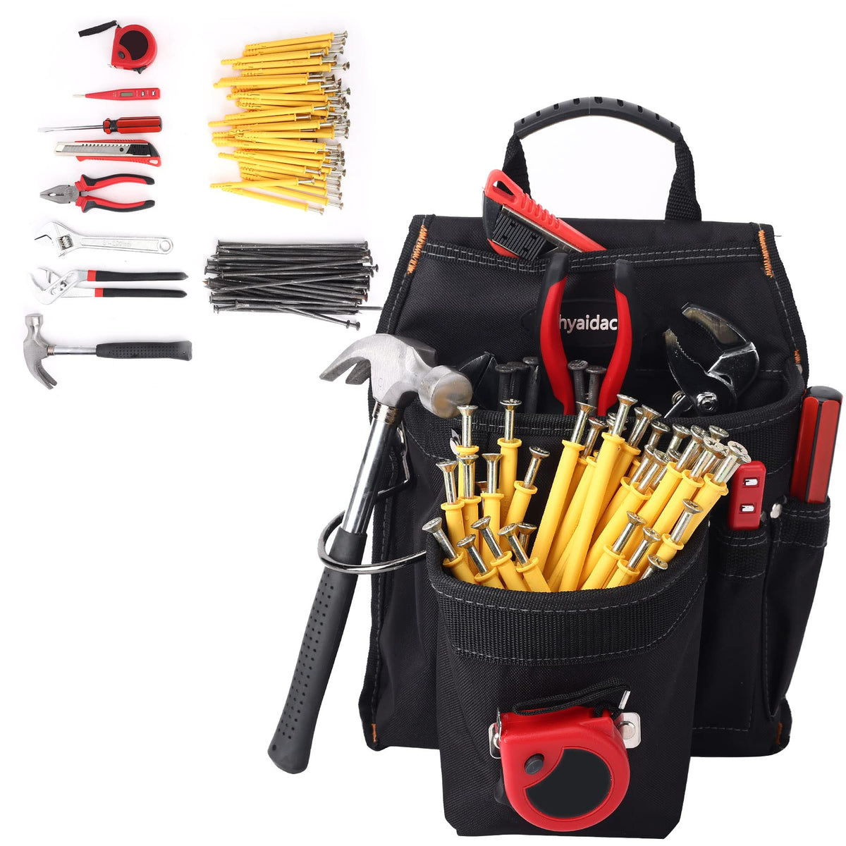 16-Pockets Adjustable Tool Belts with Suspenders U17378