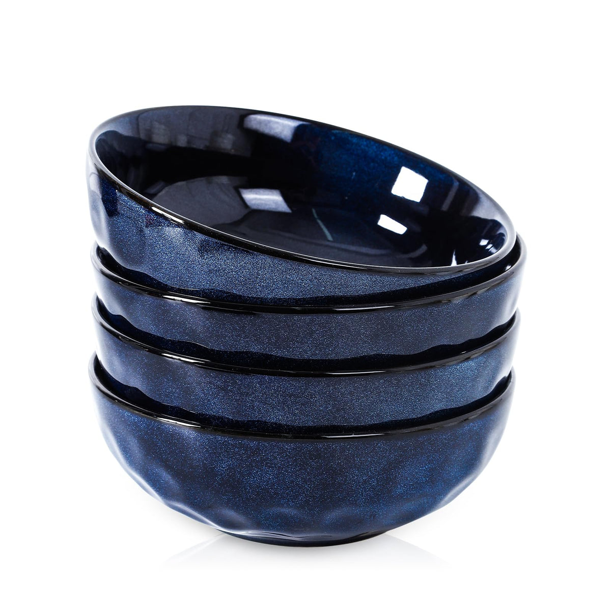 Ceramic Salad Bowls Set, 32 Ounce, Set of 4, Blue X36192
