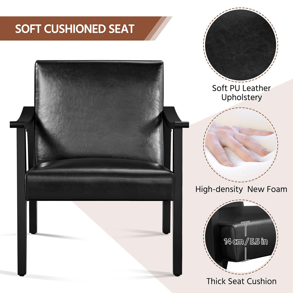 Black Faux Leather Accent Chairs J972120