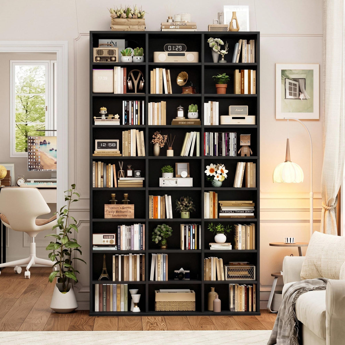 75'' H Black 27 Cube Bookshelf Z539276
