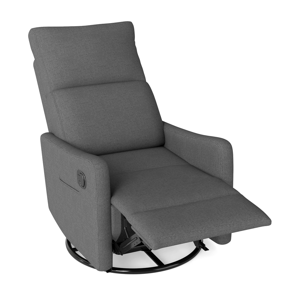 Dark Gray Swivel Rocker Recliner Chair B984345