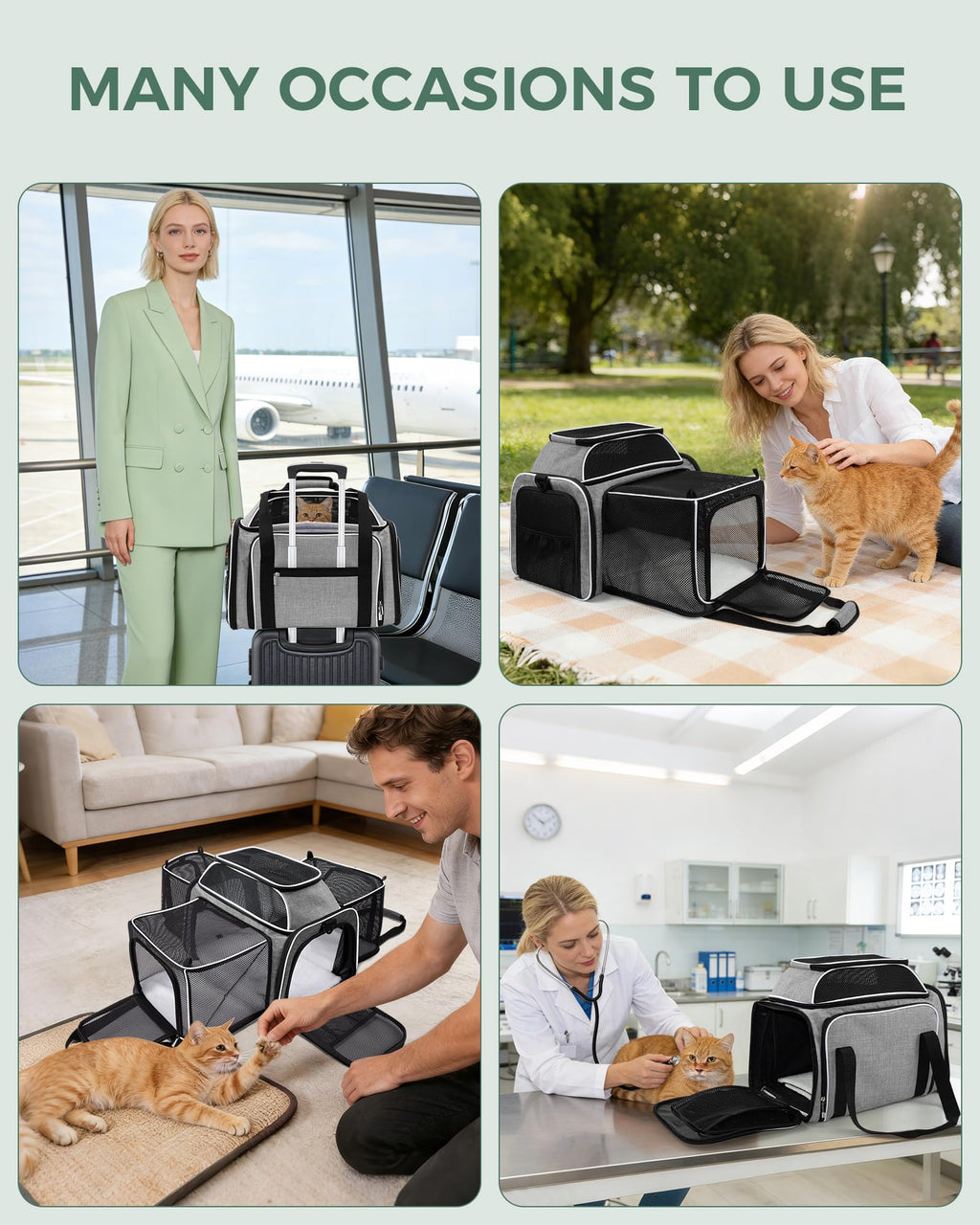 Airline Approved Soft Side Pet Carrier with Fleece Pad L3509