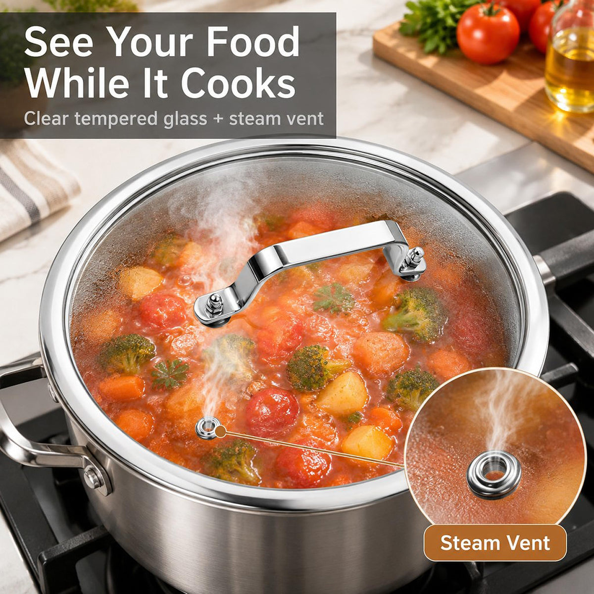 10 Inch Tempered Glass Pot & Pan Lid N2688