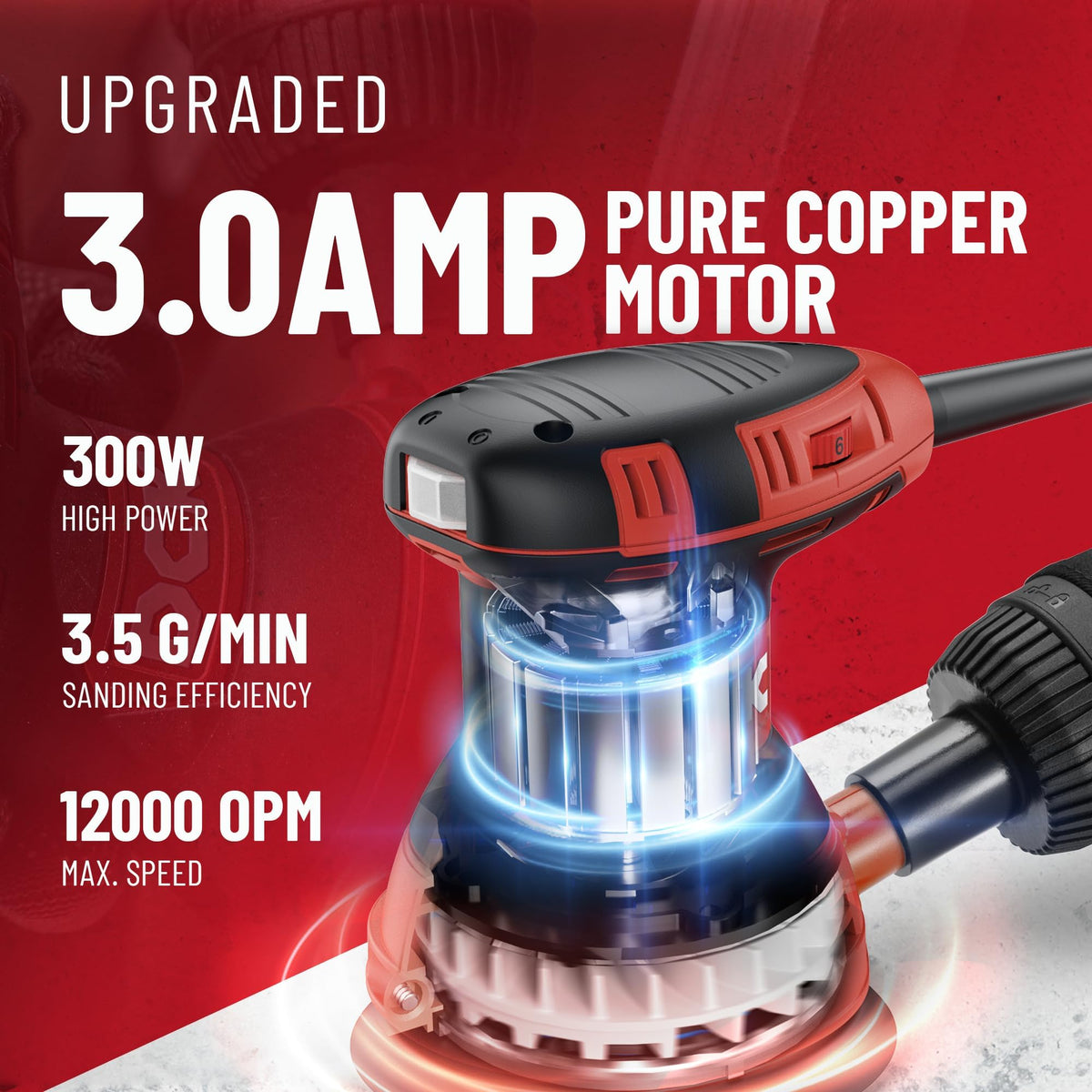 3.0 AMP Corded Random Orbital Sander U2574