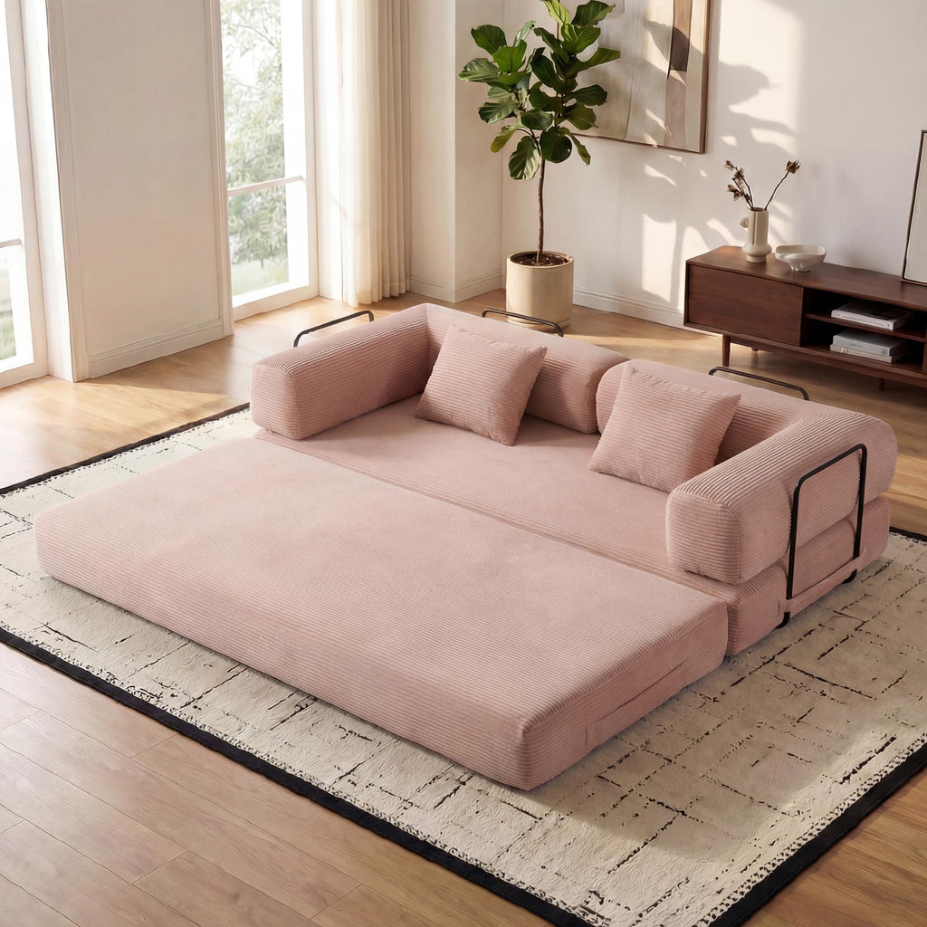 Pink Convertible Floor Sofa Bed J381596
