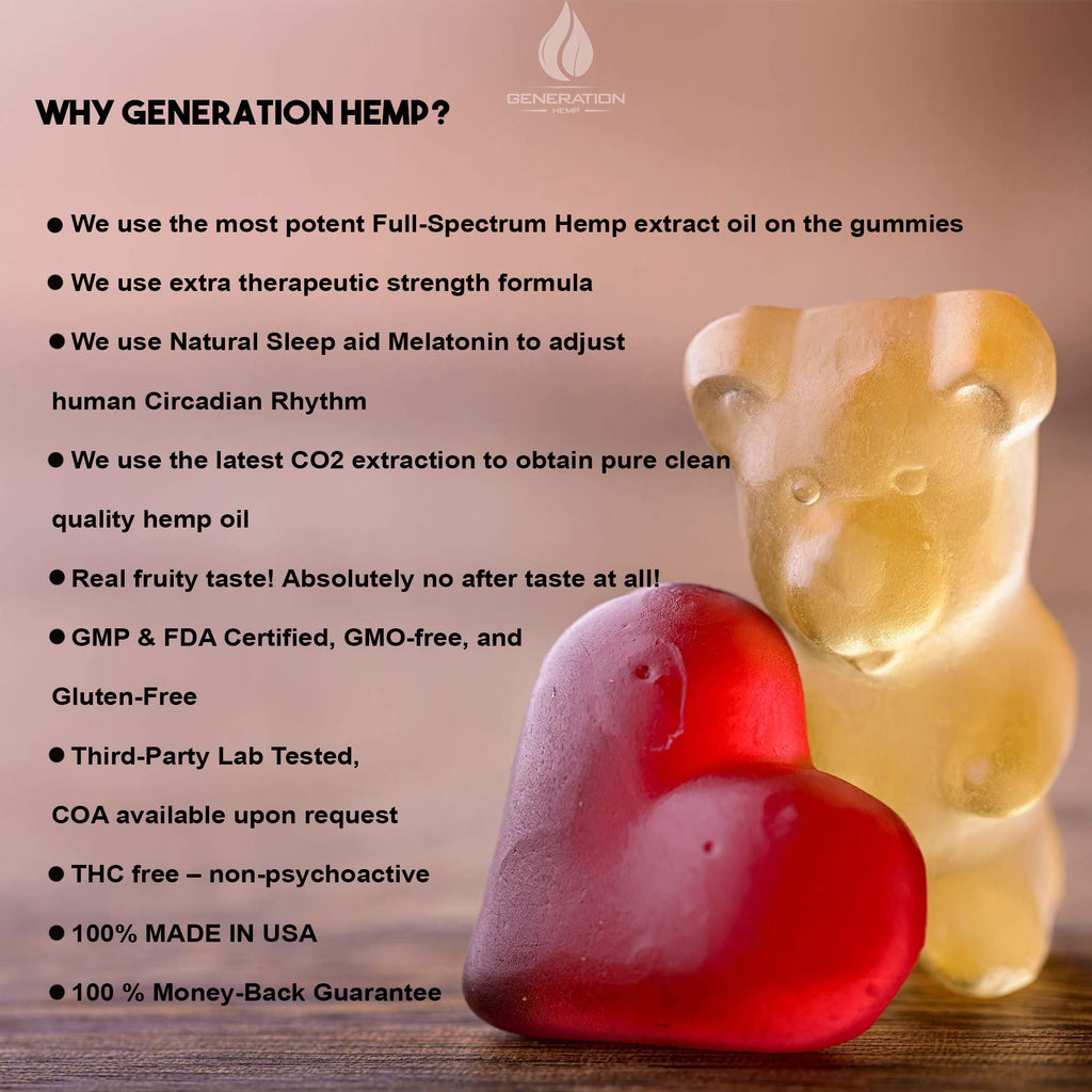 Melatonin Hemp Gummies 5mg 25mg 60 Servings H381