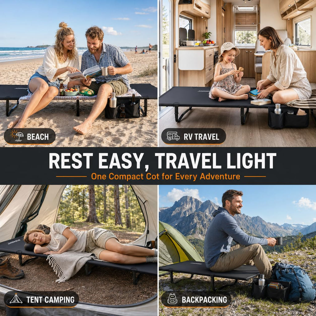Portable Camping Cot with Pillow Pocket R16449