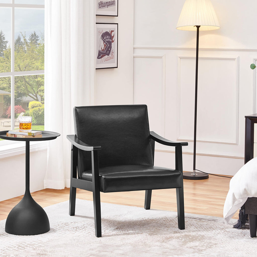 Black Faux Leather Accent Chairs J972120