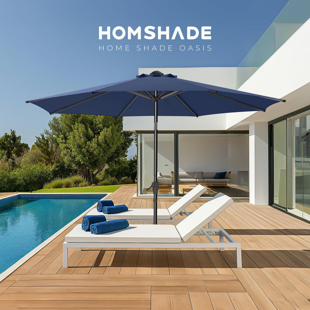 9FT Outdoor Patio Umbrella Navy Blue D33238