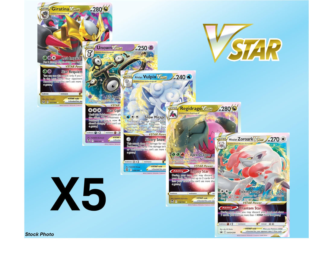 Pokemon 5 VMAX/VSTAR Card Lot E5845