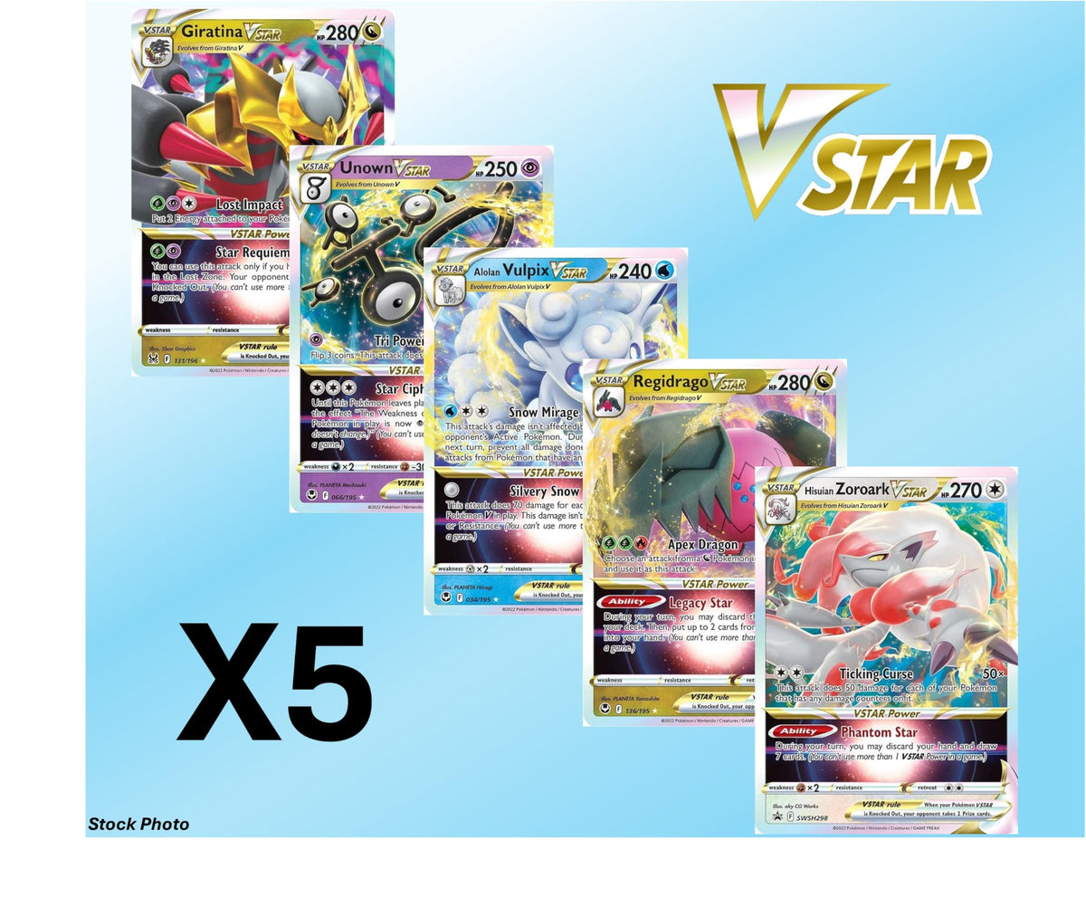 Pokemon 5 VMAX/VSTAR Card Lot E5845