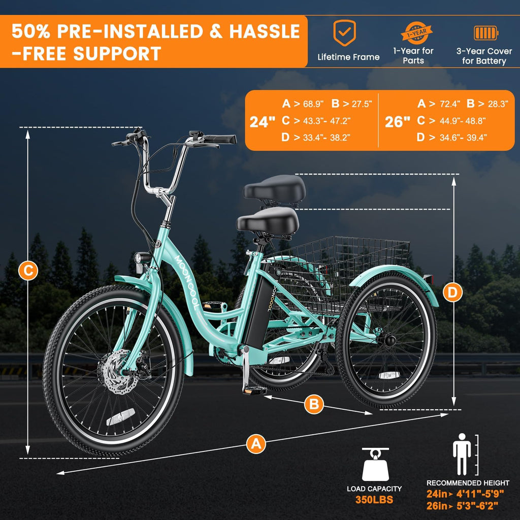 3 Wheel Electric Bike for Adults E40789