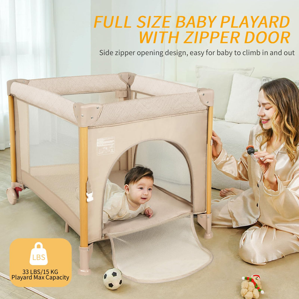 5-in-1 Foldable Baby Bassinet Playpen I7975