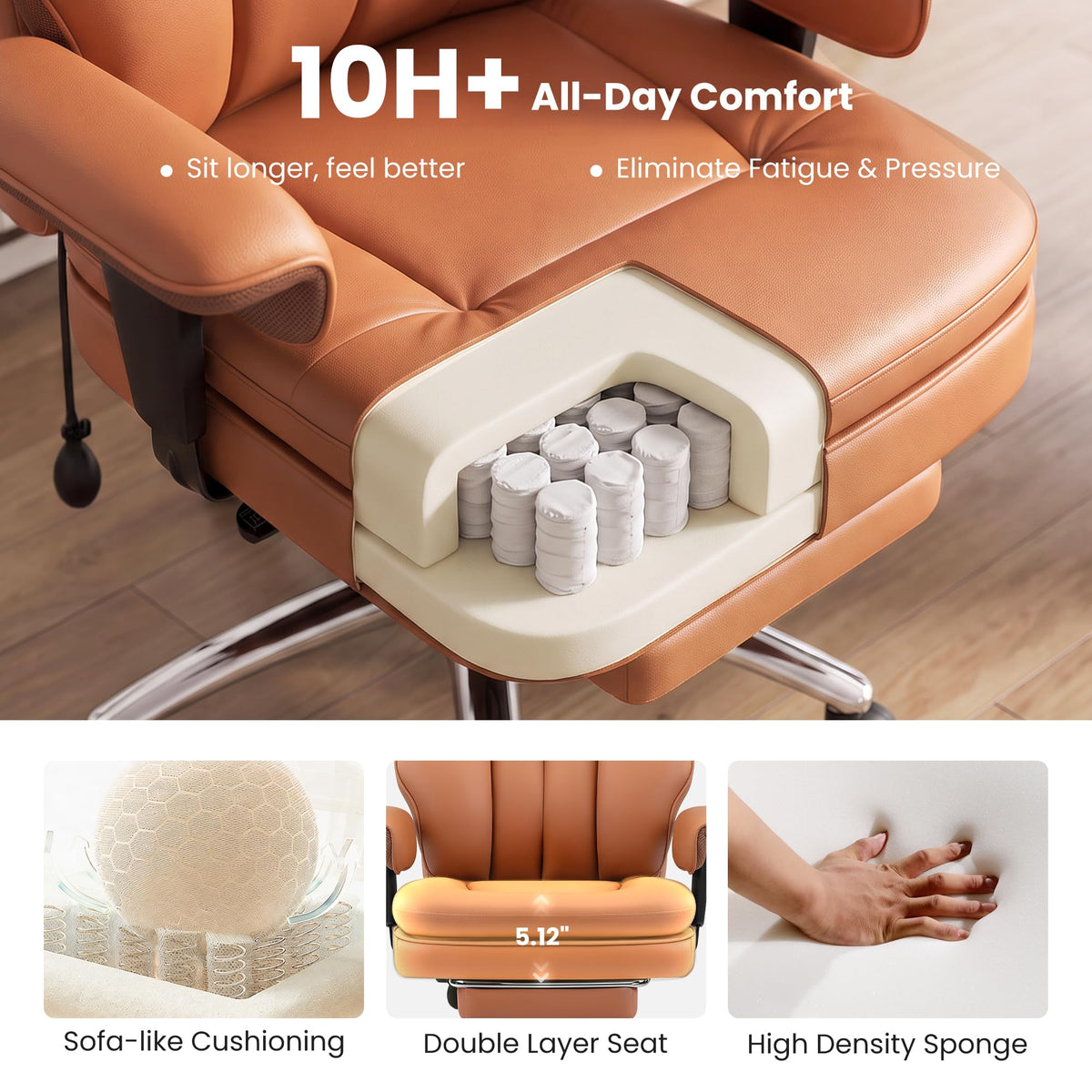 Big and Tall Office Chair with Inflatable Lumbar Support A2352