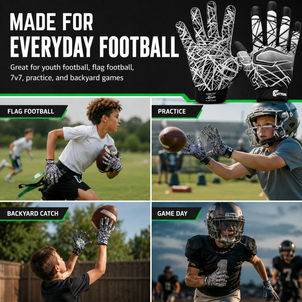 Football Gloves with Silicone Grip O128