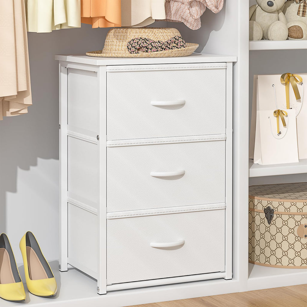 White 3 Drawer Stackable Storage Drawers L1848