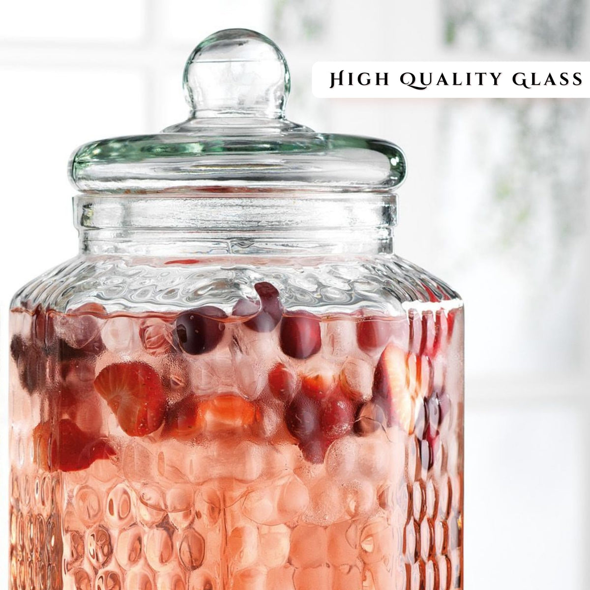 1 Gallon Glass Beverage Dispenser with Spigot Set of 2 E691725
